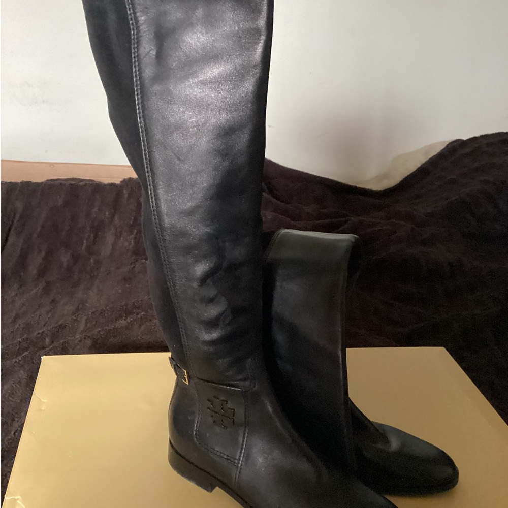Tory Burch Black Over the Knee Boots